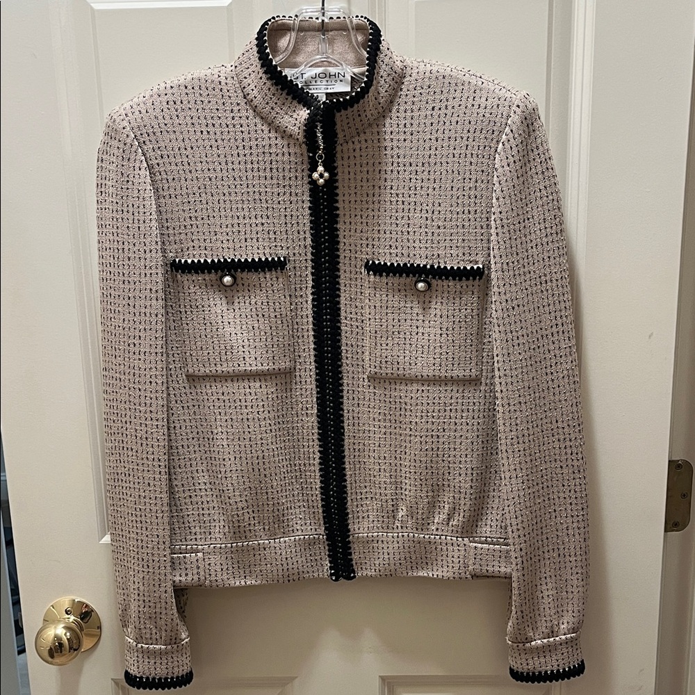 St. John Cream and Black Blazer